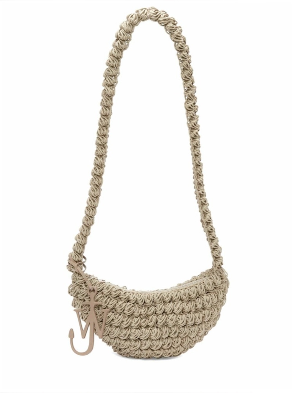 JW ANDERSON Beige Braided Crochet Crossbody Bag